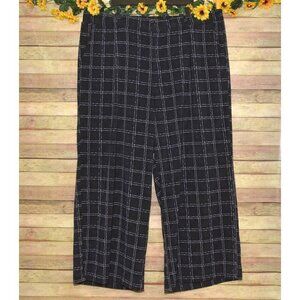 Torrid Wide Leg Women's Black Purple Plaid Windowpane Career Pants Plus Size 28